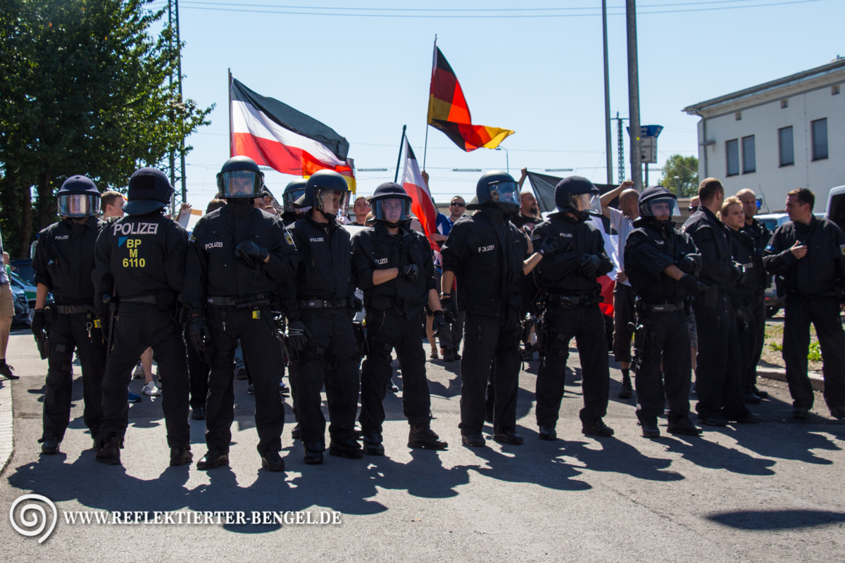 Die Nazis stellen sich zur Demo auf