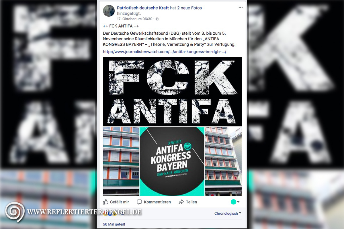 Patriotisch deutsche Kraft Antifa Kongress Bayern DGB Haus München