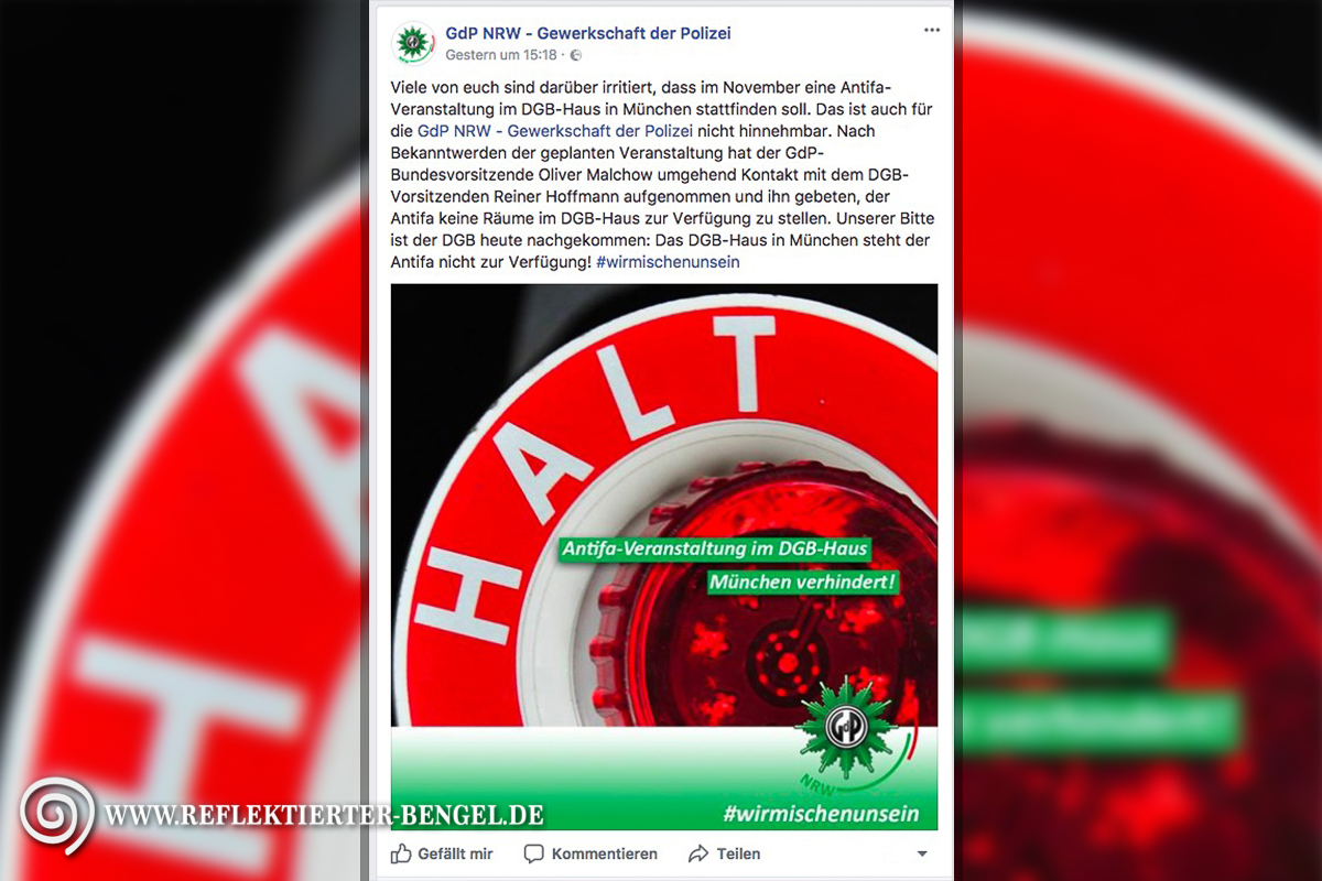 GdP Gewerkschaft der Polizei Antifa Kongress Bayern DGB Haus München